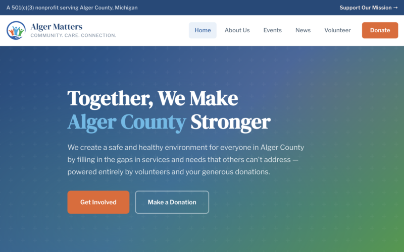 Alger Matters nonprofit website